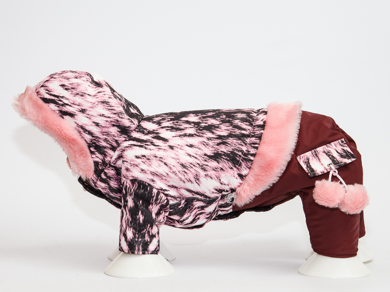 Siltināts suņu ziemas kombinezons ar kapuci,S