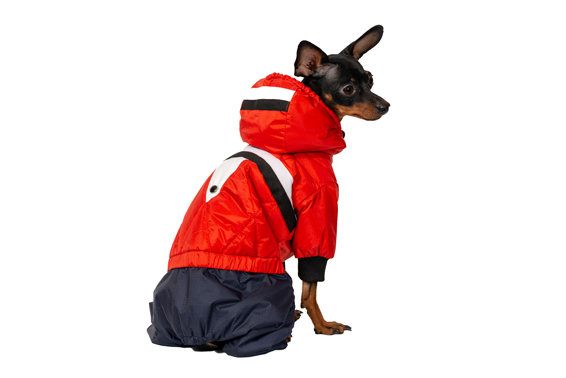 Siltināts suņu ziemas kombinezons ar kapuci,S