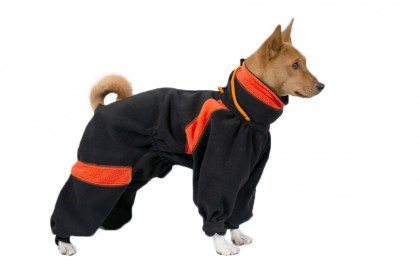 Ziemas suņu apģērbs - silts ērts plīša kombinezons